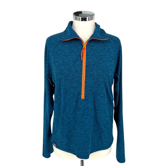 Oiselle Lux Half Zip Pullover Teal Blue Orange Zipper Size Small - Picture 10 of 10